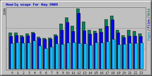 Hourly usage for May 2009