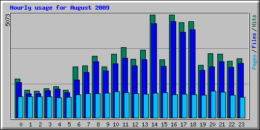 Hourly usage for August 2009