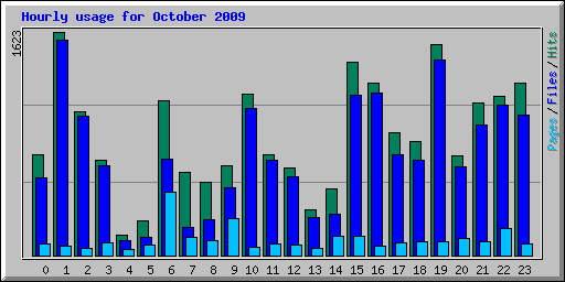 Hourly usage for October 2009